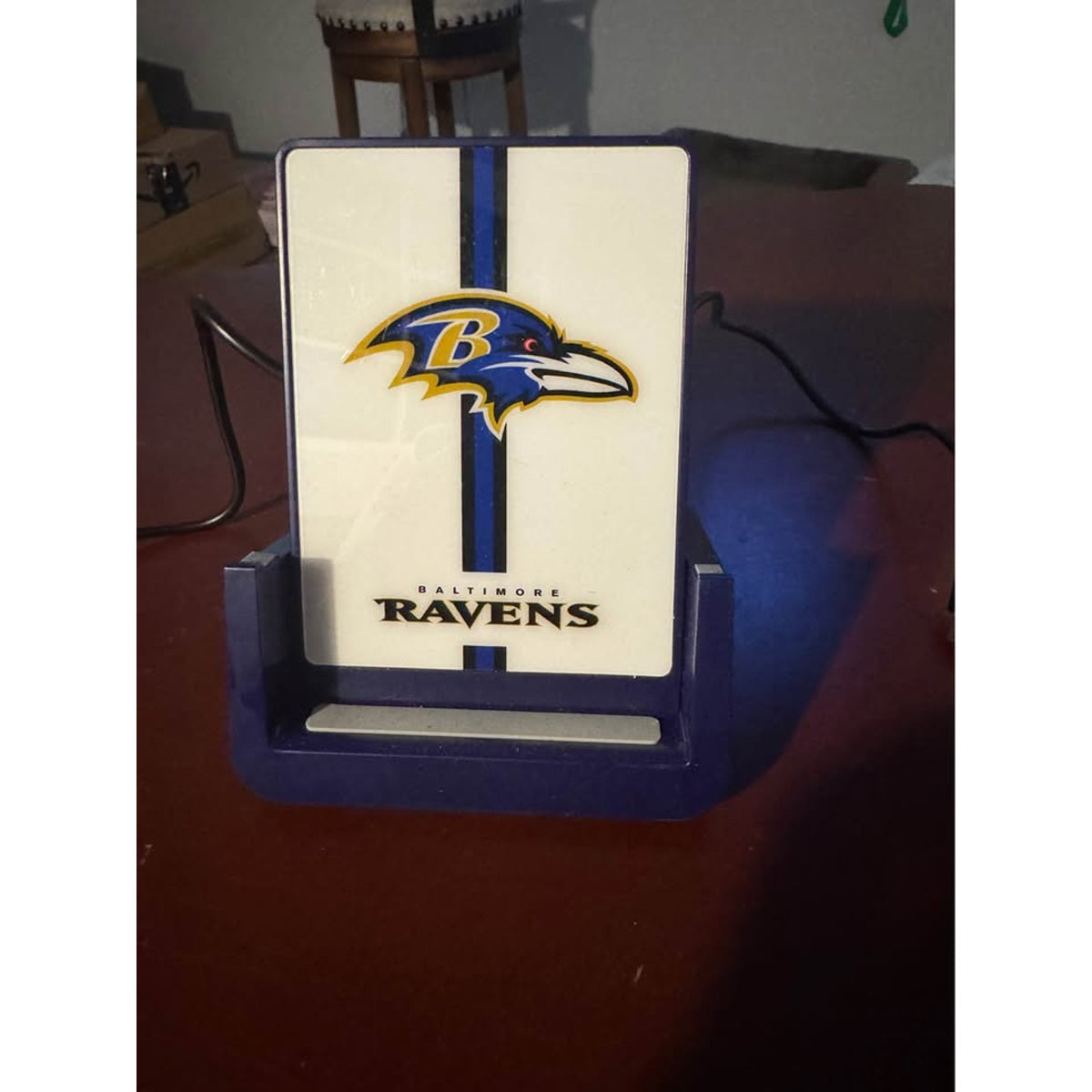 SOAR NFL Cell Phone Wireless Charging Stand V.4, Baltimore Ravens