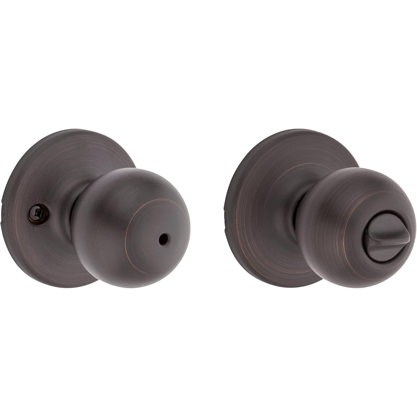 Kwikset Polo Interior Privacy Door Knob With Lock, Door Handle ForBathroom-Brown