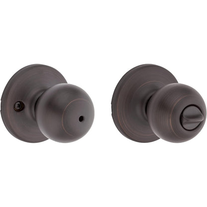 Kwikset Polo Interior Privacy Door Knob With Lock, Door Handle ForBathroom-Brown