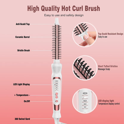 DENVEK 1/2 Inch Ceramic Tourmaline Curling Wand-(White, 0.5 inch).