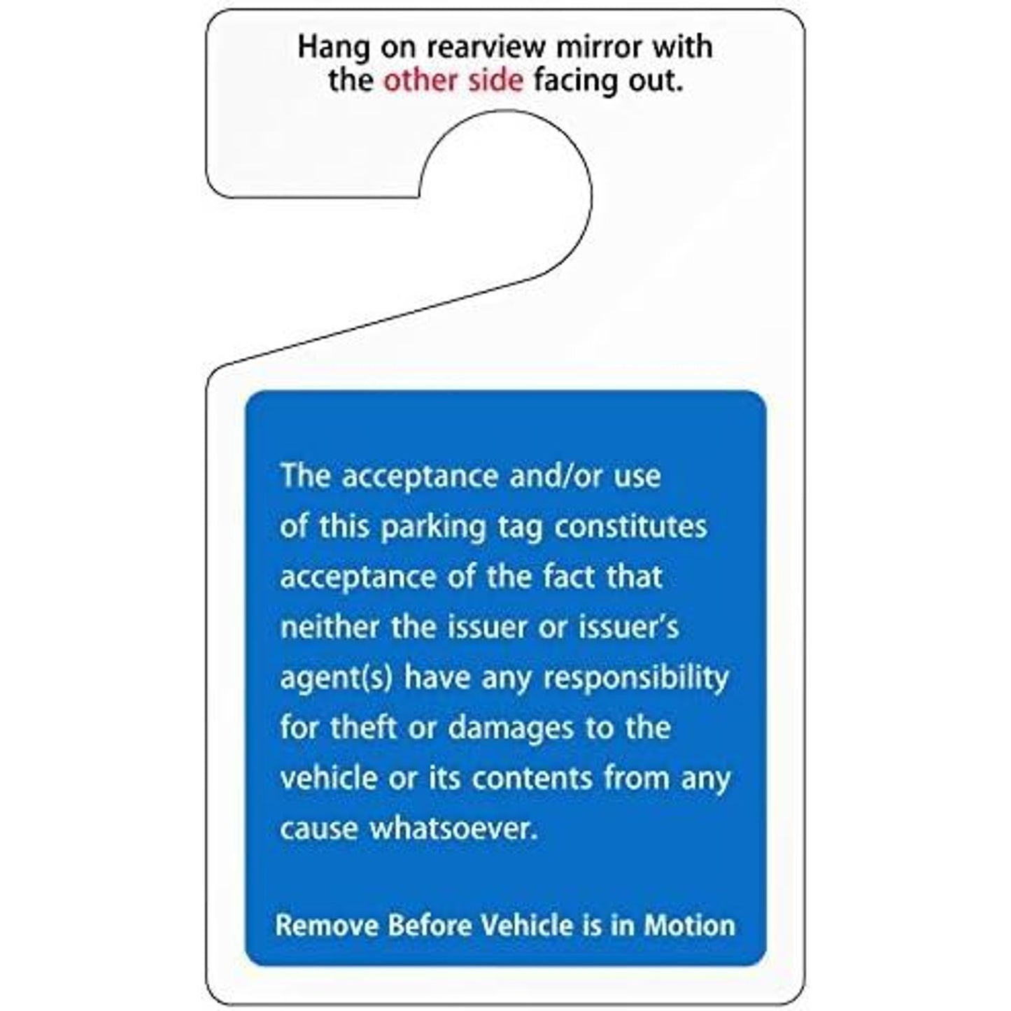 SmartSign (Pack Of 50) Write-In Parking Permit Hang Tag | 5 X 3 Inch 35 Mil Plastic