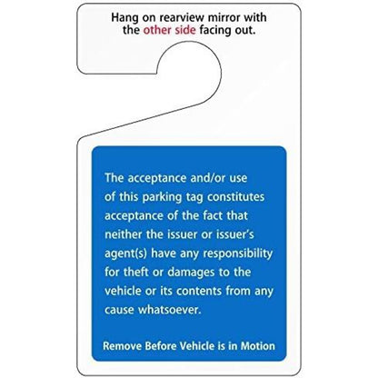SmartSign (Pack Of 50) Write-In Parking Permit Hang Tag | 5 X 3 Inch 35 Mil Plastic