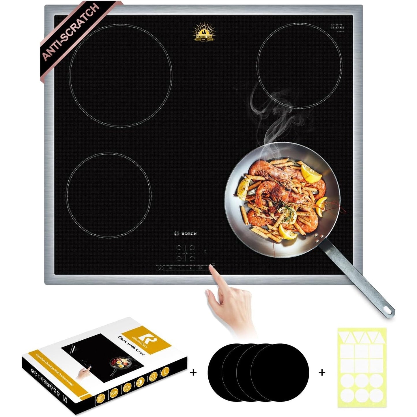 Extra - Large Translucent Induction Cooktop Protector Cover Mat 20.4" (TSMGTS8)