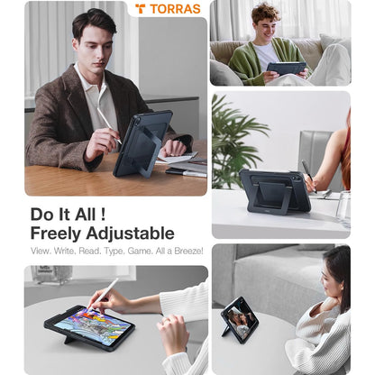 TORRAS Ostand K1 Guardian for iPad Air 11 inch Case w/Stand M4/M3/M2, Black
