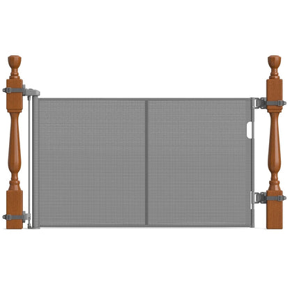 Upgraded Retractable Baby Gates For Stairs & Banister, Mesh Dog Gate (Gray)