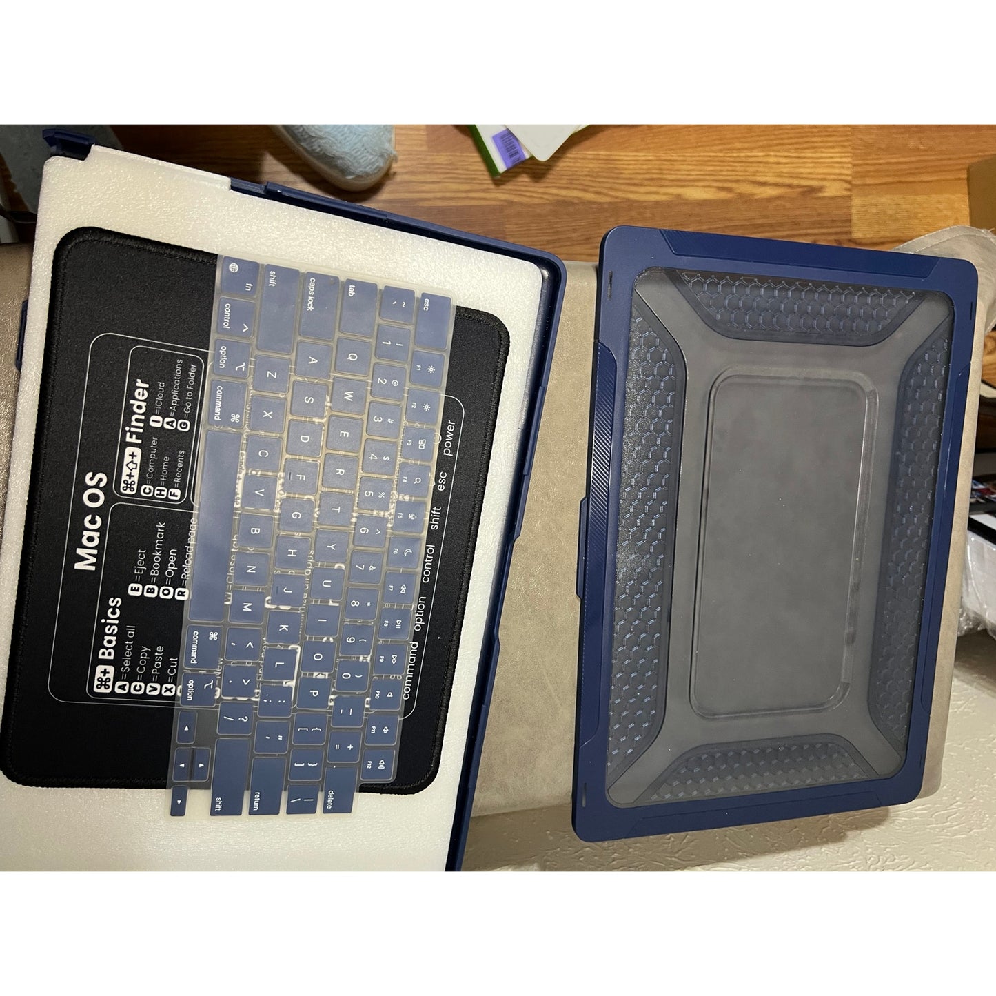SEYMAC Stock Case For MacBook Pro 16 Inch, Shock-Absorbing Protection With Folding Stand &Mouse Pad Case For MacBook Pro 16 Inch, Blue