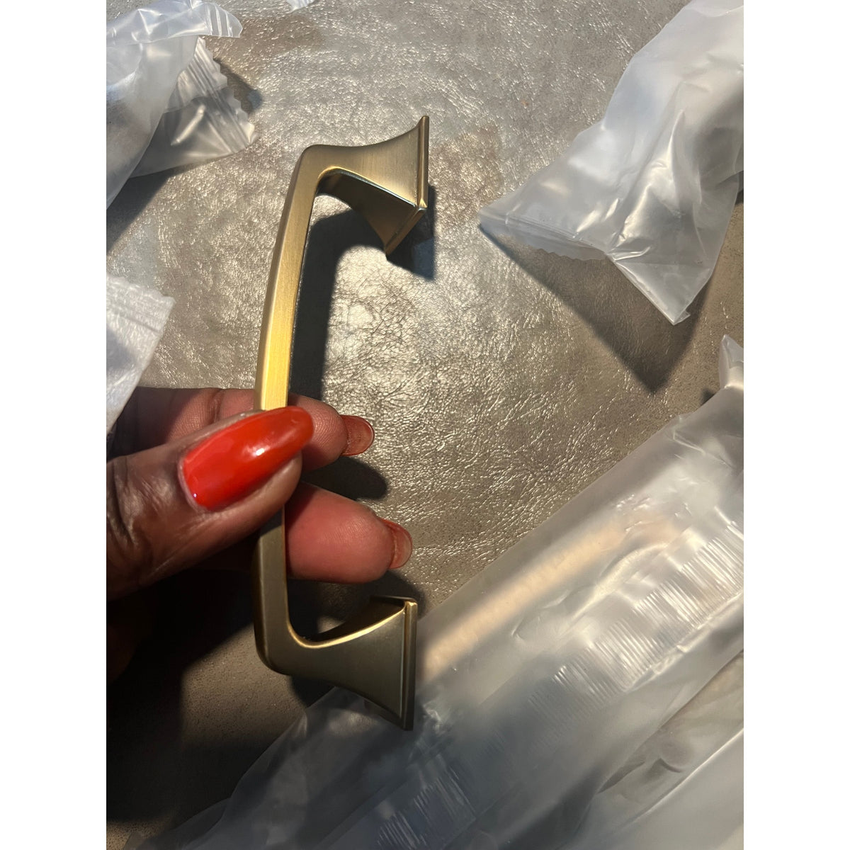 Amerdeco 10 Pack Champagne Bronze Cabinet Pulls 3.75 Inch Hole Center Cabinet