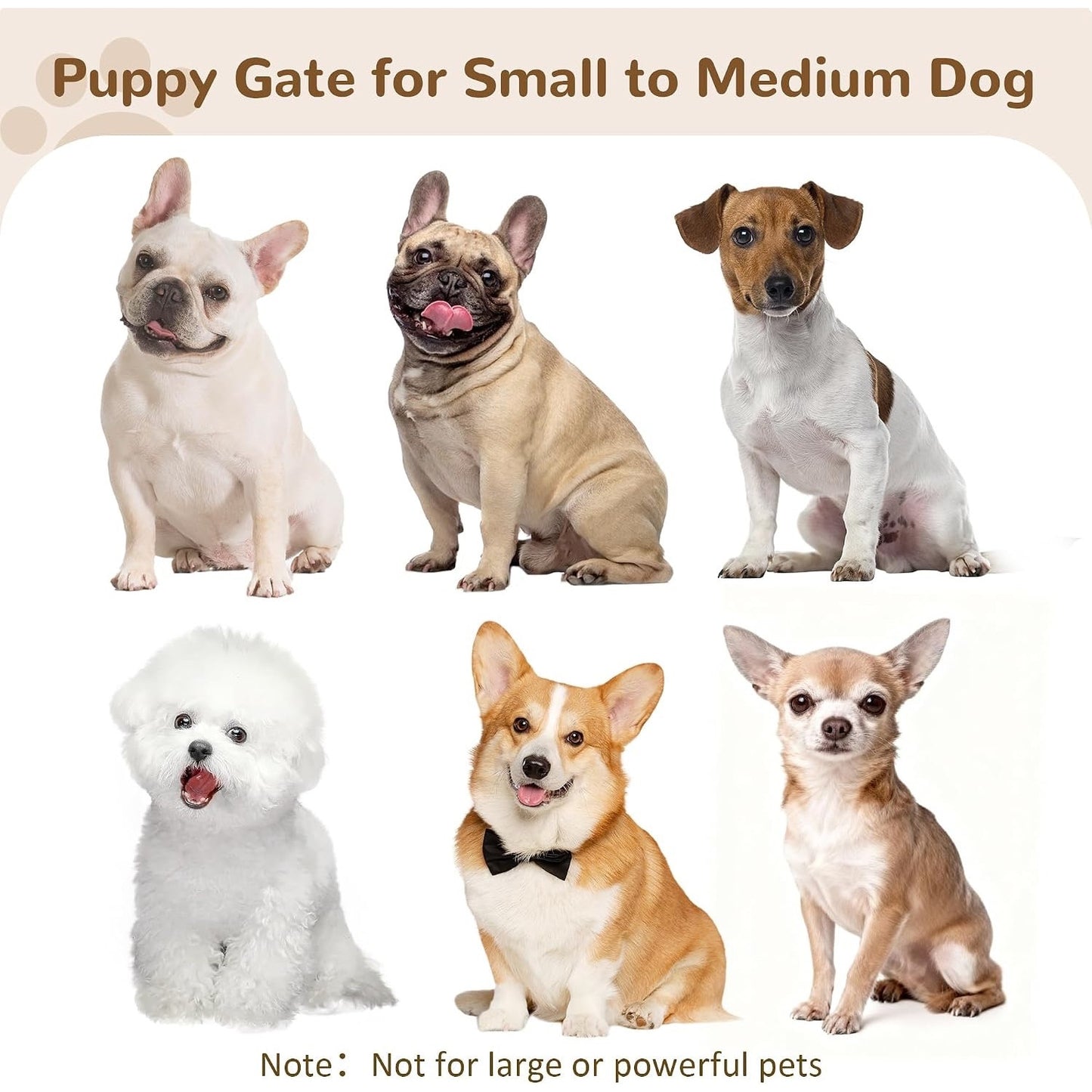 Cideny Free Standing Dog Gate Indoor,Foldable Dog Gate For Doorways Stairs-WHITE