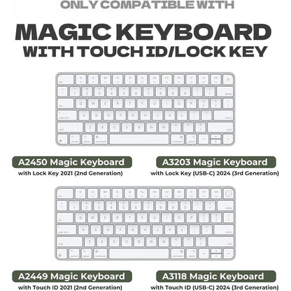 Dexnor Case For Apple Magic Keyboard With Touch ID/Lock Key 2021/2024, Dust-Proof Protective Slim Leather Keyboard Cover With Magnetic Closure Adjustable Typing Angles, Without Numeric Keypad, White
