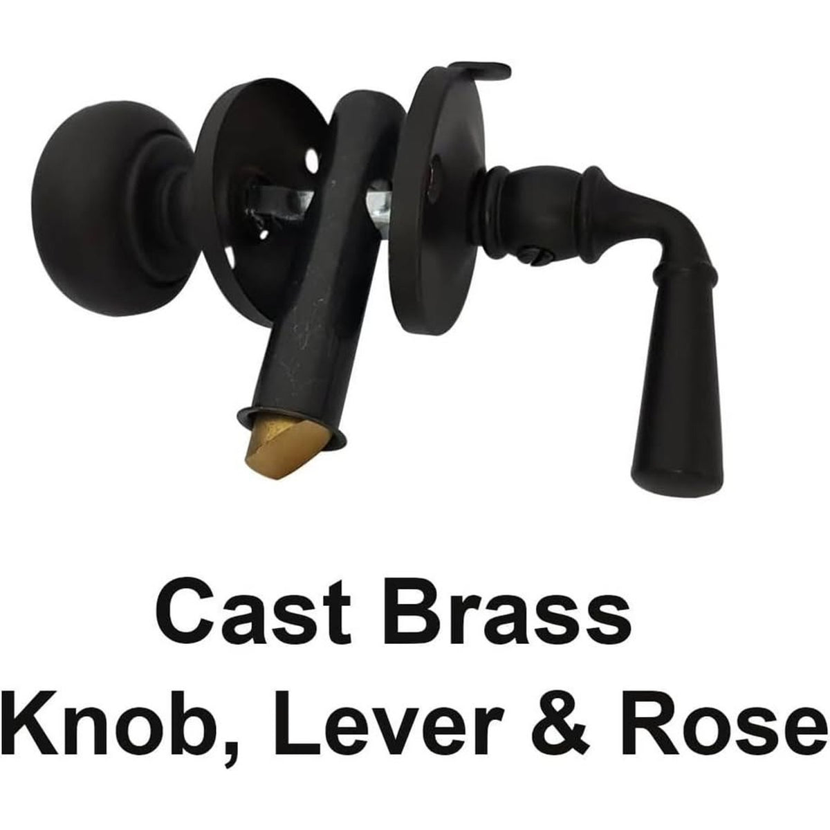 QCAA Solid Brass Storm Door Latch, Oil Rubbed Bronze US10B-1 Pack Black