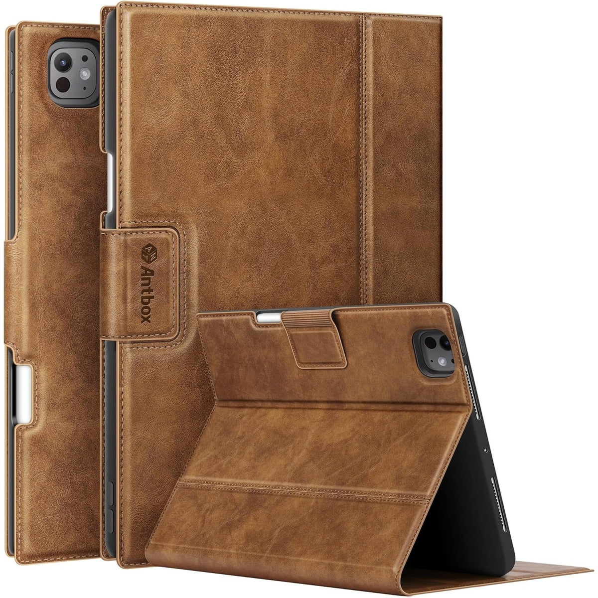 Antbox For IPad Pro 11 Inch Case M5 2025/M4 2024, Premium Vegan Leather, Support