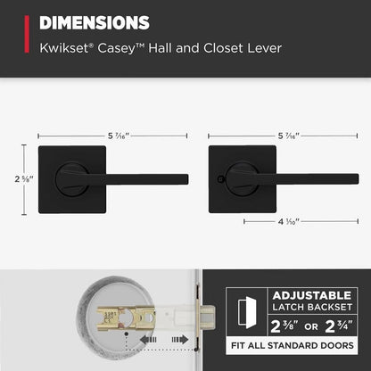 Kwikset Casey Interior Passage Door Handle, Lever For Closet And Hallway Doors