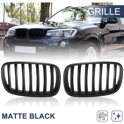 X AUTOHAUX Pair Car Front Grille Matte Black ABS Plastic Hood Kidney-Matte Black