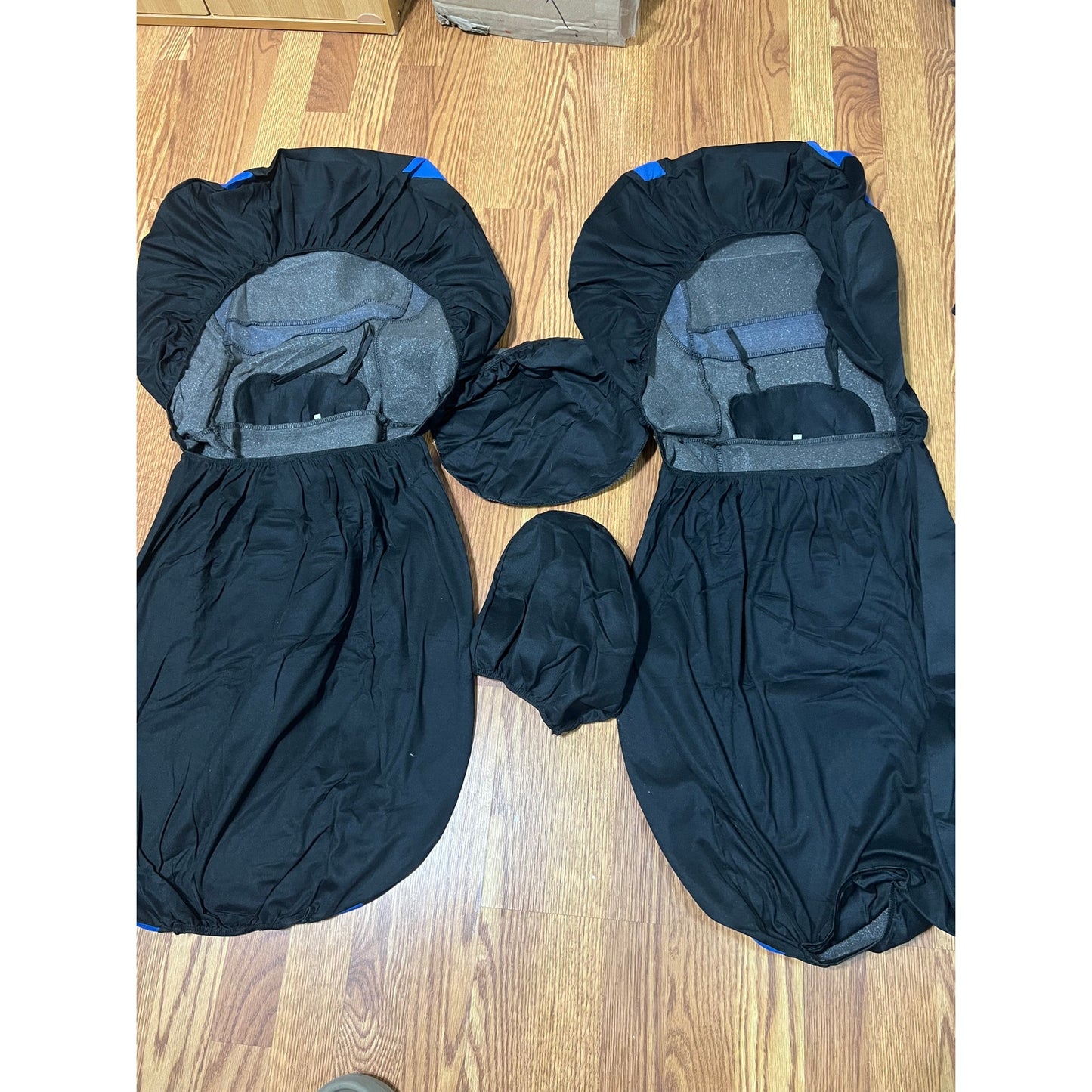 LAINLOY 2 pc Car Seat Covers, Breathable Seat Protectors, Anti-Slip Driver Seat Cover, Comfortable Front Seat Cover Set Universal Fit For Truck, SUV, Sedan, Airbag Compatible (Black&Blue).