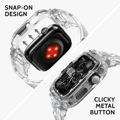 AmBand Bands Case Compatible With Apple Watch Series 11/10 46mm For Men- Clear