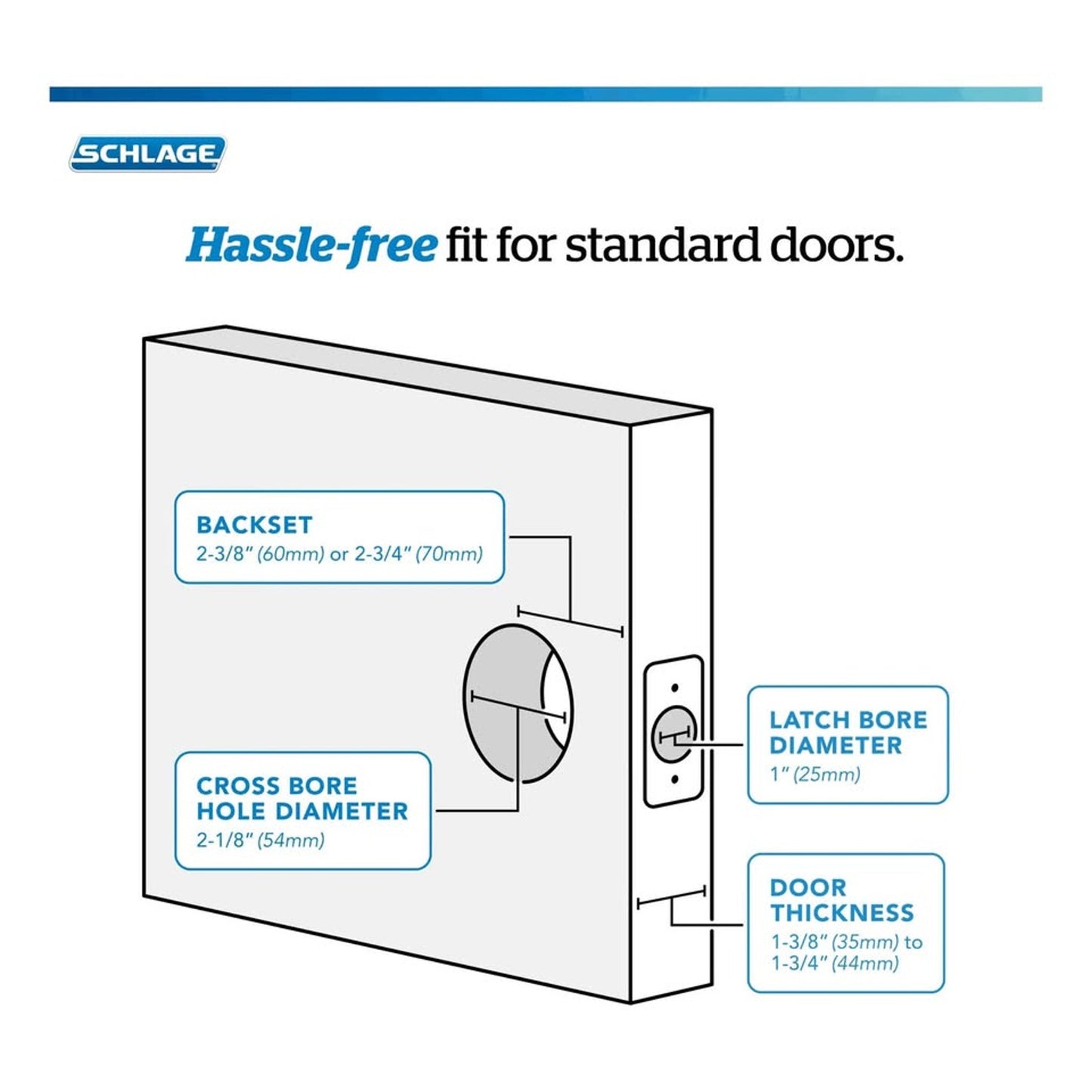 Schlage F10 ACC 619 Accent Door Lever, Hall & Closet Passage Lock, BRIGHT CHROME