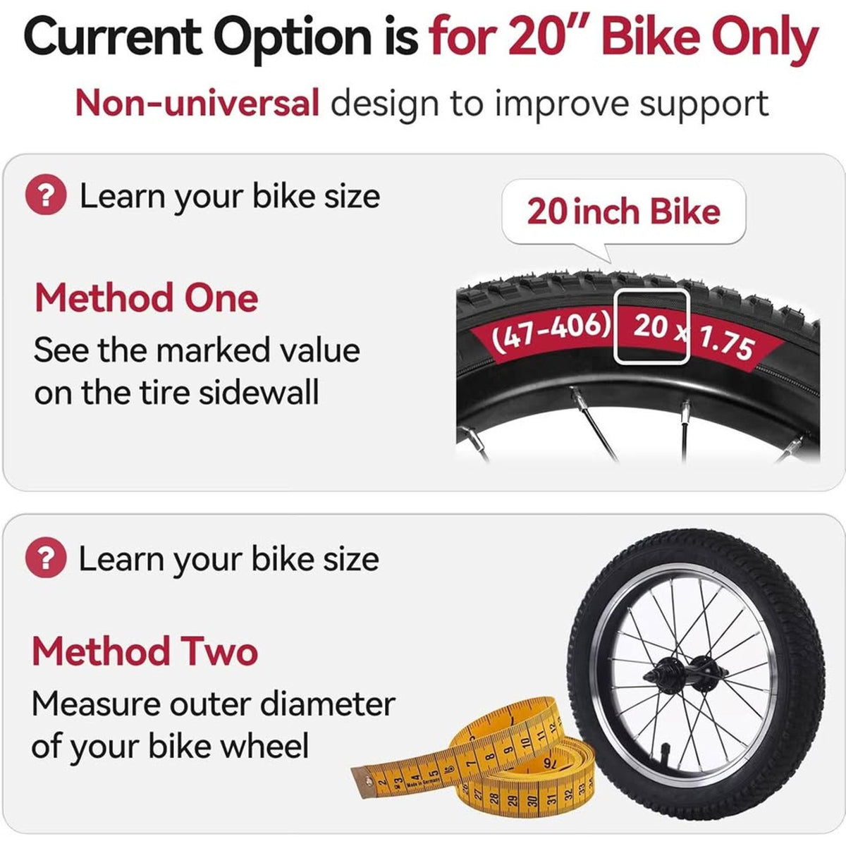 Empathech Training Wheels For 20 Inch Bike, Safety Max—Anti-Tip Design