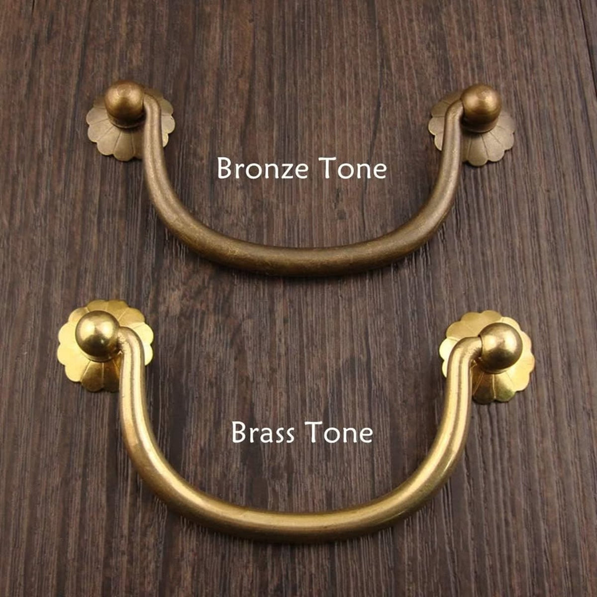 Txinmin 10 Pack Traditional Bail Cabinet Hardware Handle Pull Antique Brass
