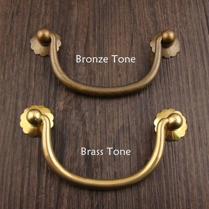 Txinmin 10 Pack Traditional Bail Cabinet Hardware Handle Pull Antique Brass
