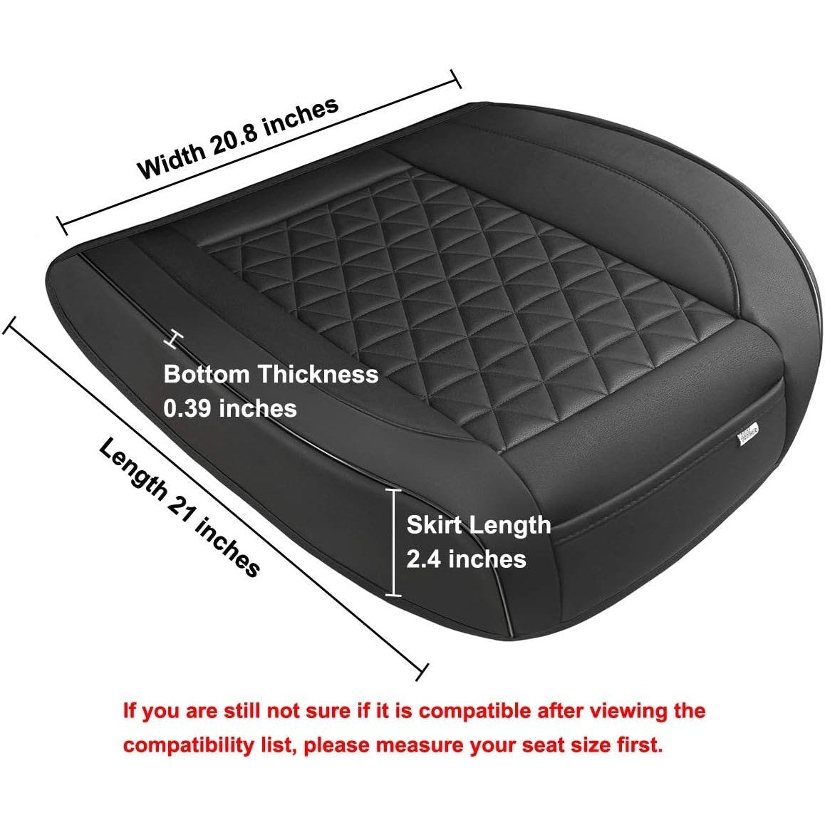 Black Panther Luxury Faux Leather Car Seat Cover Front Bottom Seat Cushion Cover