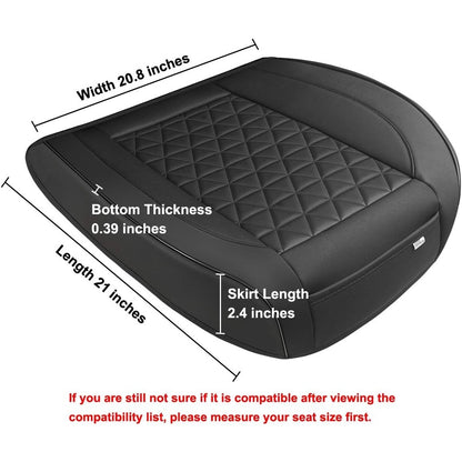 Black Panther Luxury Faux Leather Car Seat Cover Front Bottom Seat Cushion Cover