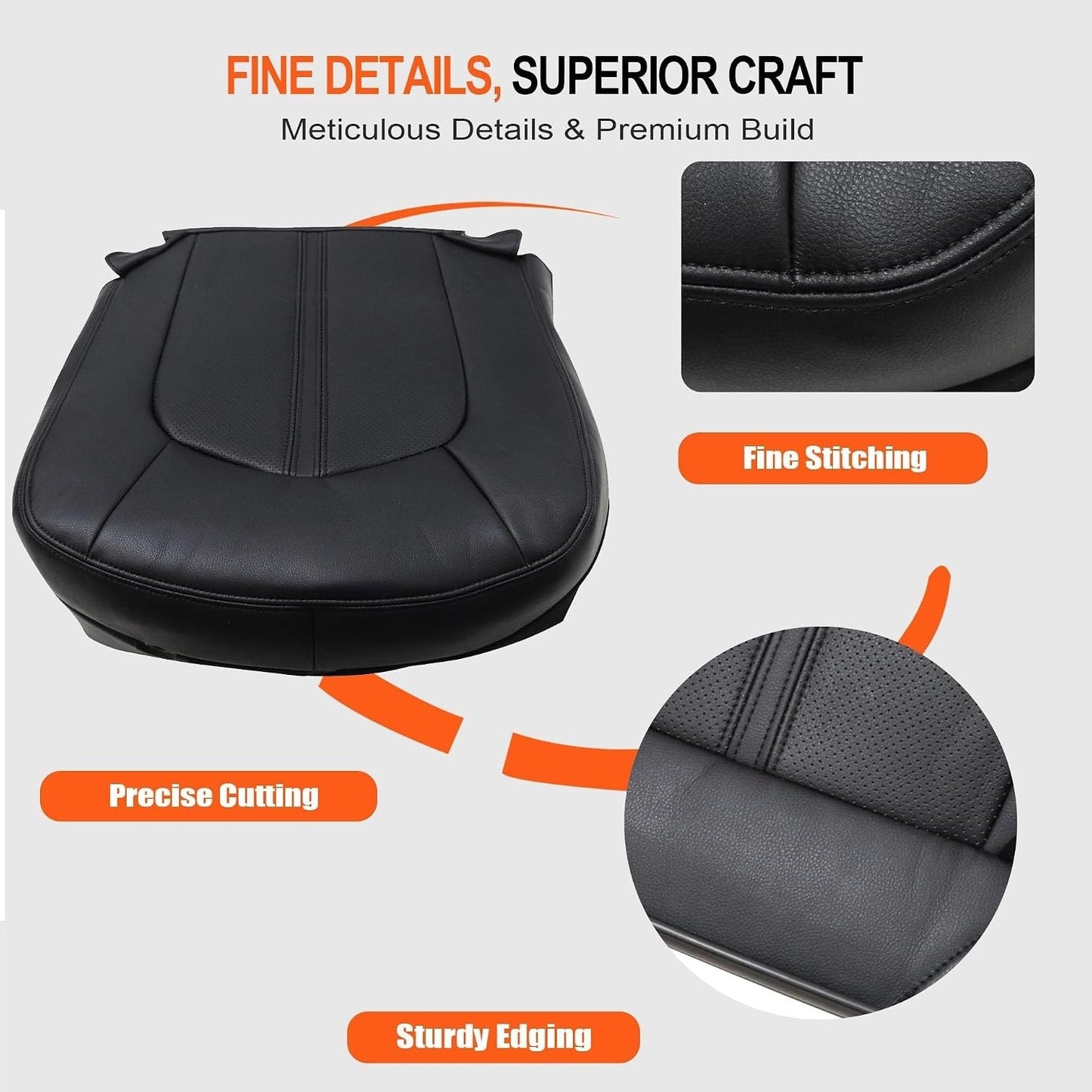 GXARTS Front Driver Side Bottom Cadillac CTS Replacement Perforated LeatherSeat