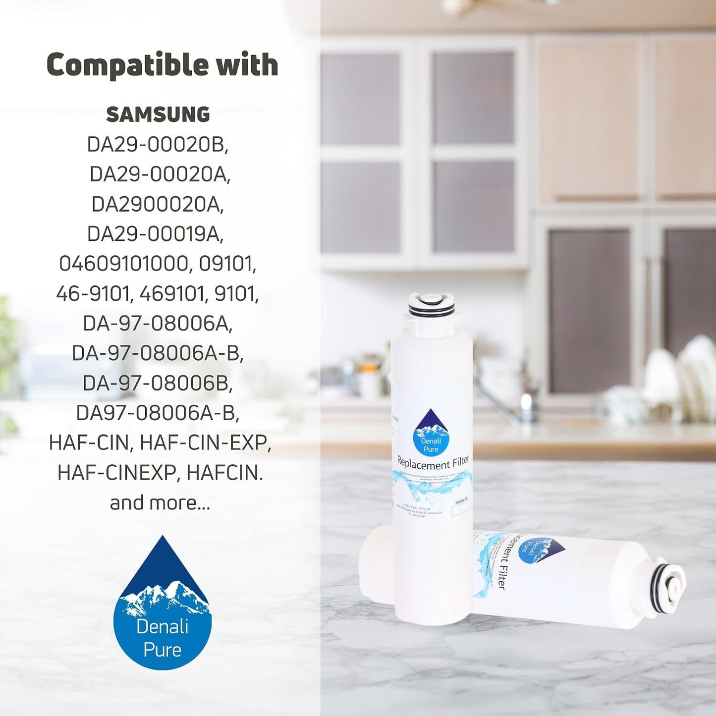 2-Pack Replacement For For Samsung RF260BEAESR/AA-0001 Refrigerator Water Filter