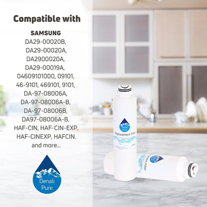 2-Pack Replacement For For Samsung RF260BEAESR/AA-0001 Refrigerator Water Filter