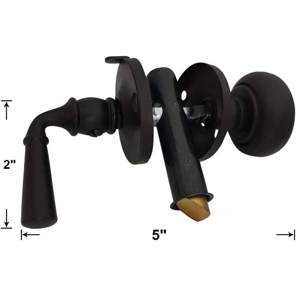 QCAA Solid Brass Storm Door Latch, Oil Rubbed Bronze US10B-1 Pack Black