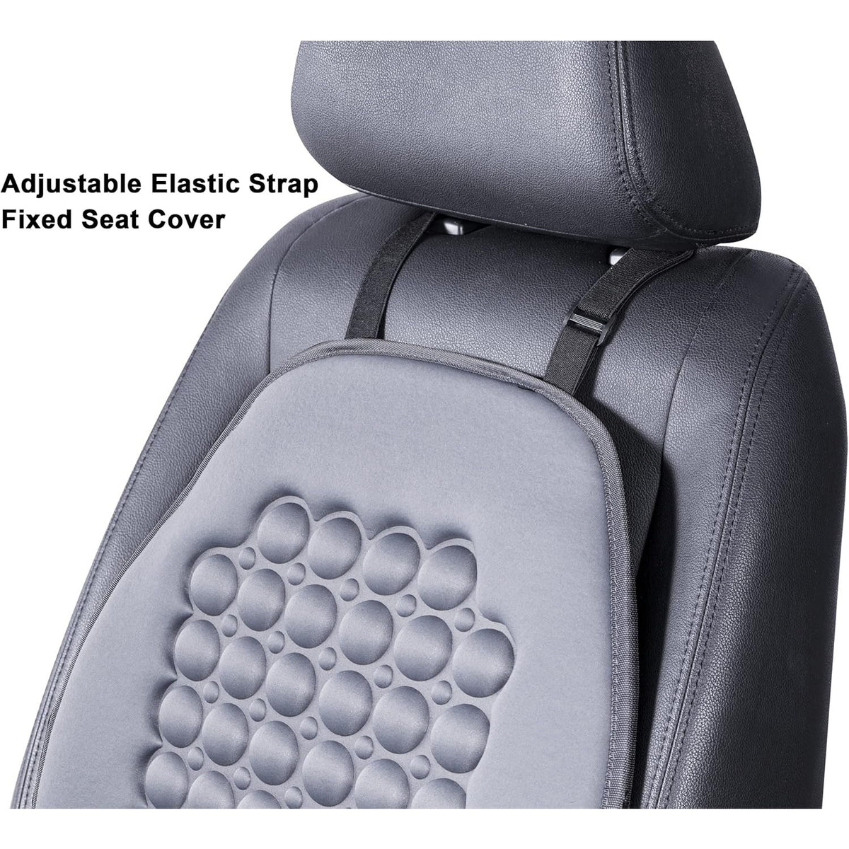 FREMONT AUTO Car Seat Cover Breathable Seat Protector- Made With Premium Polyester Fiber And Massage Magnet Bubble Cushion -Adjustable For Cars Truck SUV Vans, Airbag Compatible (Gray 1PC).
