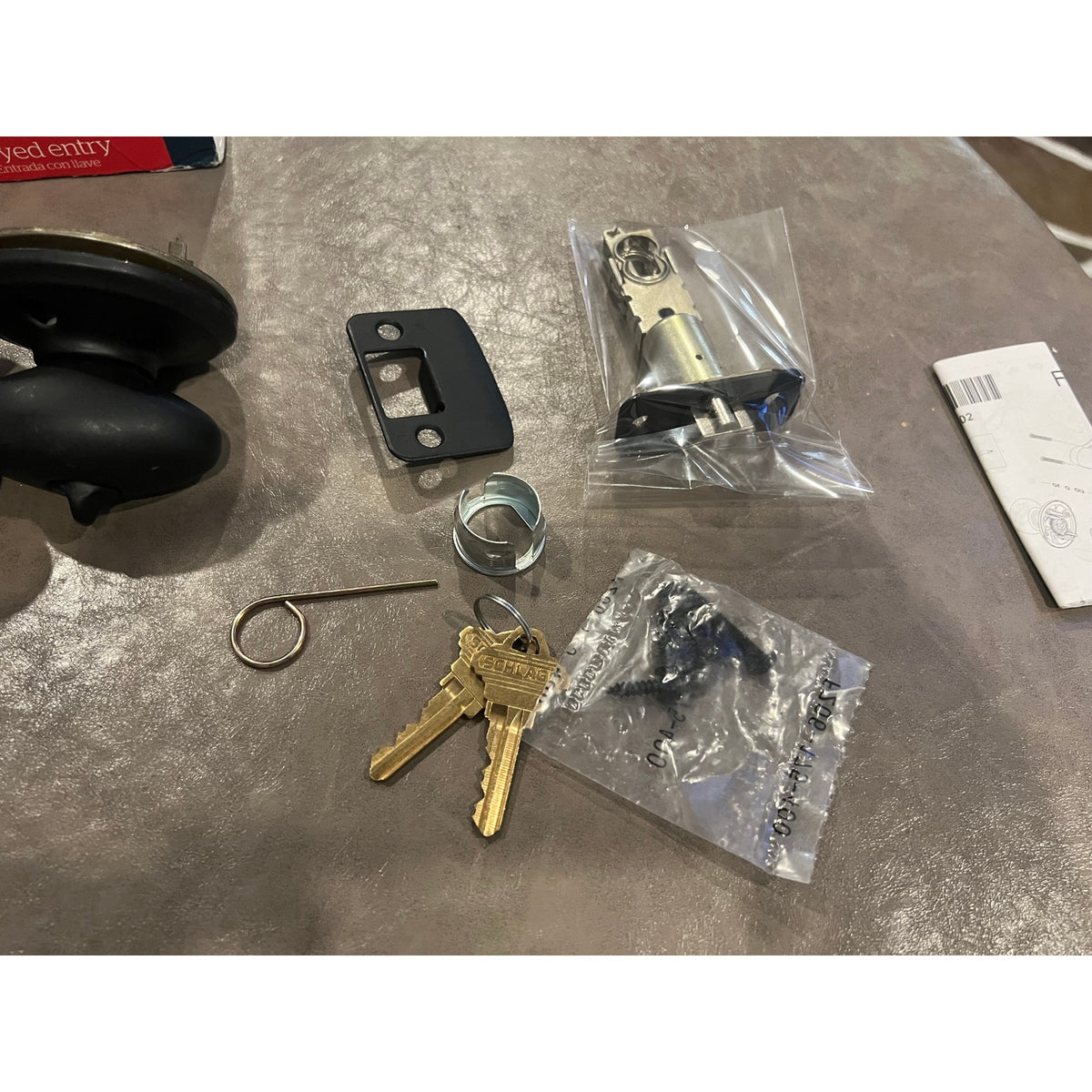 SCHLAGE F51A SIE 622 AND Siena Knob with Andover Trim Keyed Entry LocMatte Black