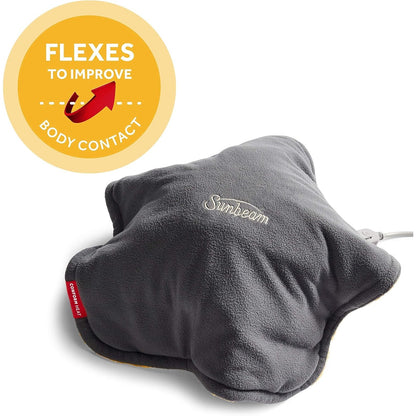 Sunbeam ConformHeat Heating Pad, 14" X 14", Lightly Weighted, Flexible Design, XpressHeat Technology, Machine-Washable, Pain Relief For Back, Shoulder, Neck, Grey