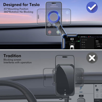 Tesla Phone Mount, For MagSafe Car Mount, ?Strongest Magnet Power? Magnetic Car