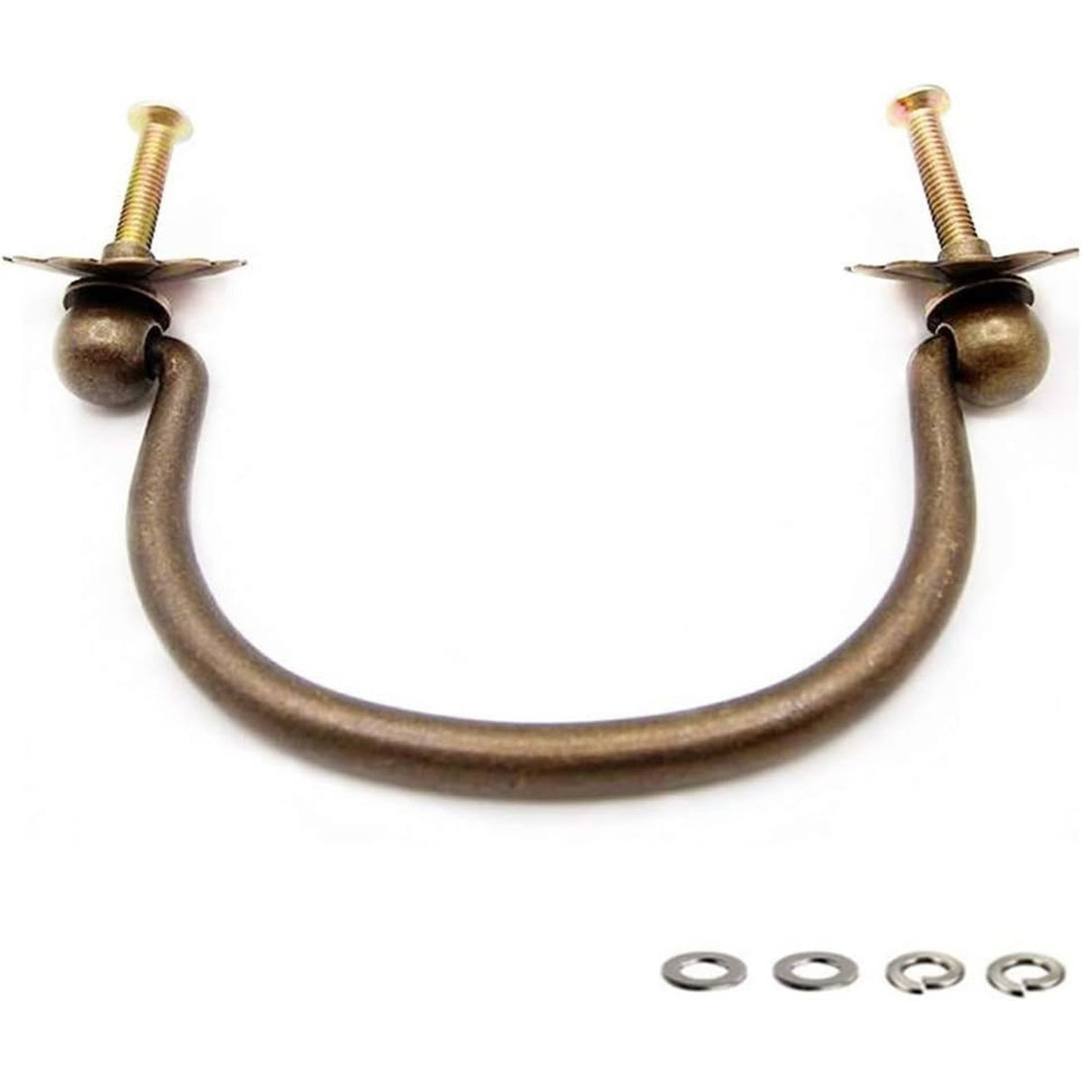 Txinmin 10 Pack Traditional Bail Cabinet Hardware Handle Pull Antique Brass