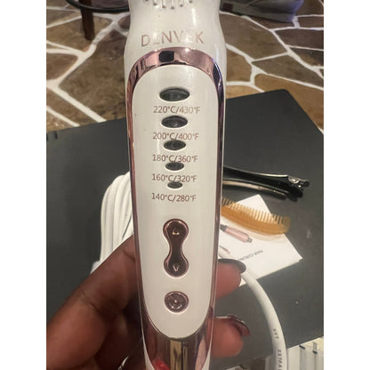 DENVEK 1/2 Inch Ceramic Tourmaline Curling Wand-(White, 0.5 inch).