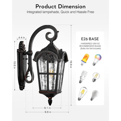 VIANIS Exterior Lighting Fixtures, Large Size Oil Rubbed Bronze Outdoor Wall