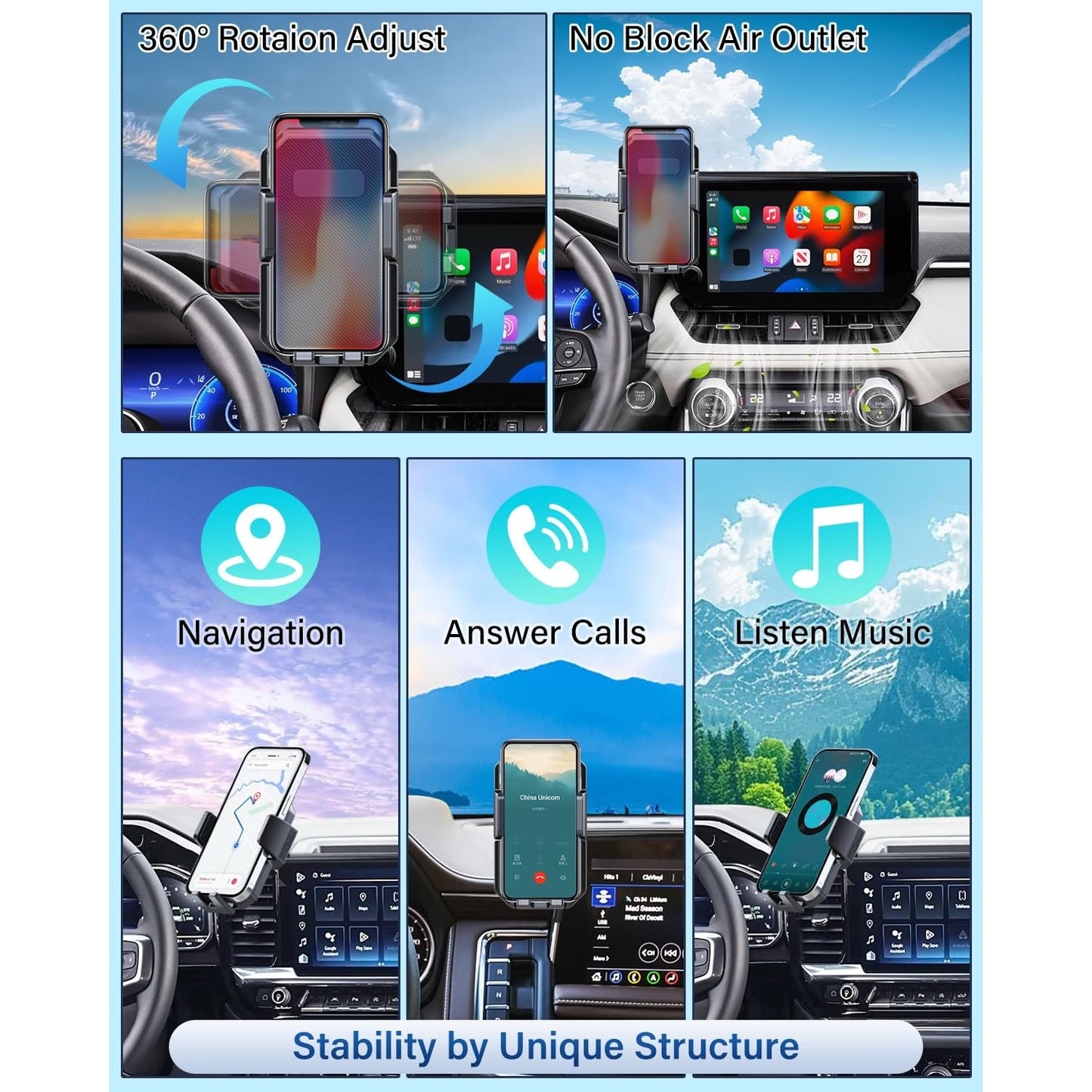 PZK Car Phone Mount For 2021-2024 Chevy Tahoe/Suburban/GMC Yukon/Yukon XL