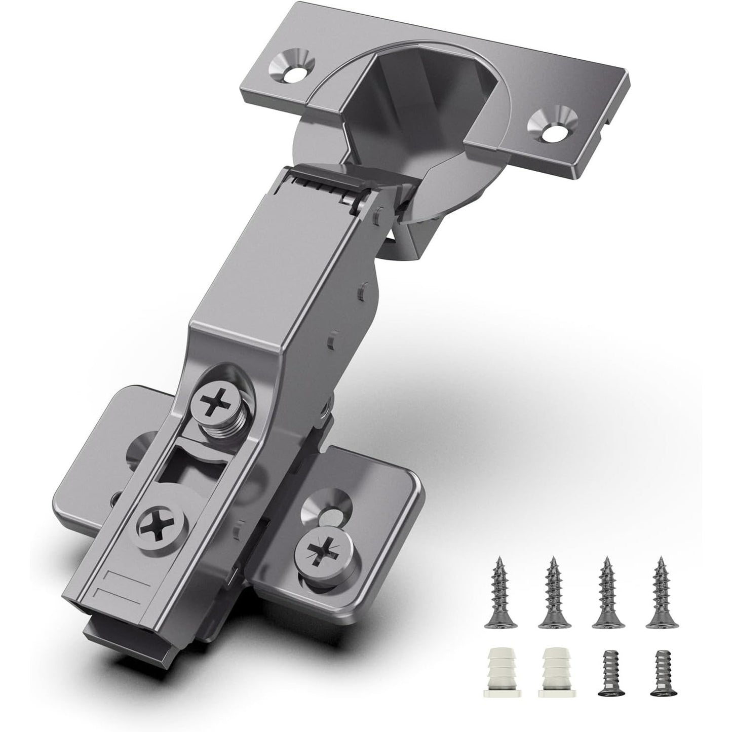 Chibery 7 Pack Frameless Half Overlay Soft Close Concealed Hinges,Black Titanium