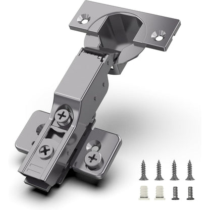 Chibery 7 Pack Frameless Half Overlay Soft Close Concealed Hinges,Black Titanium