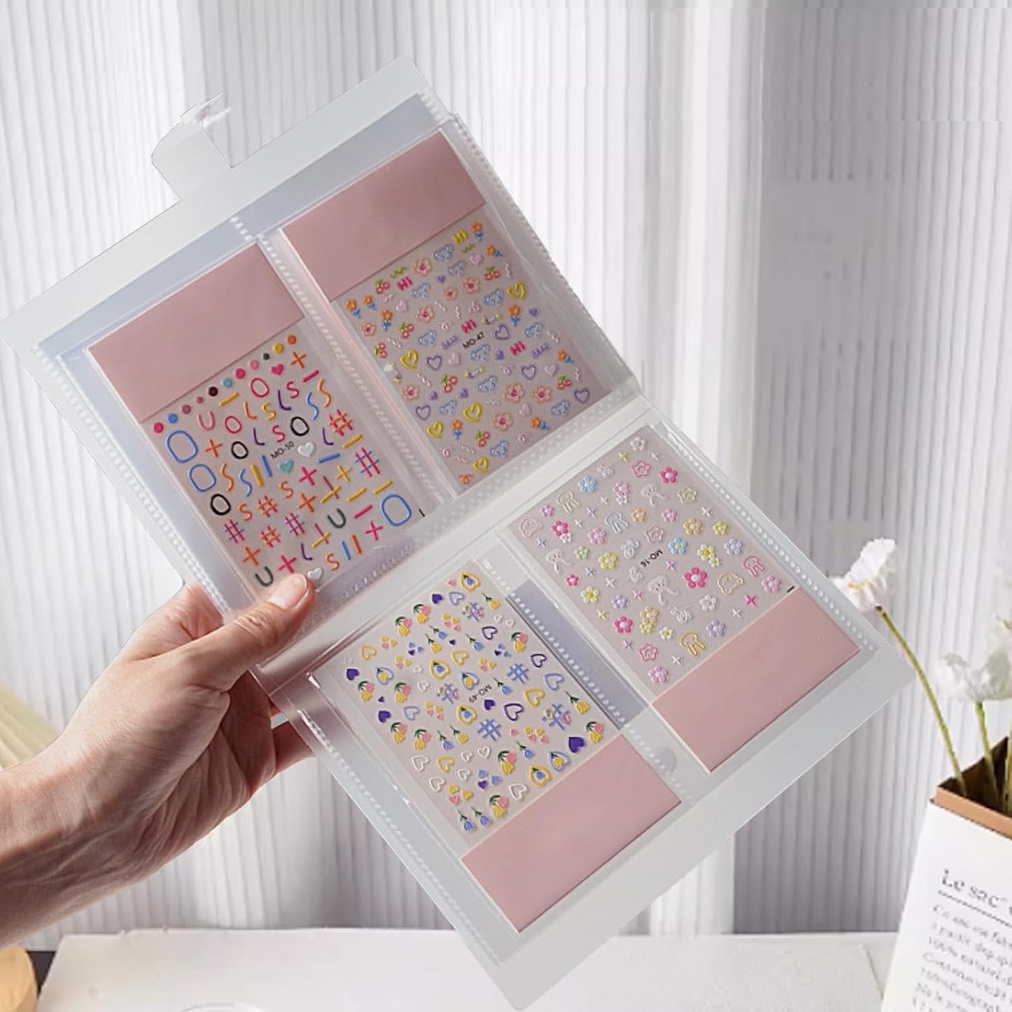 160 Slots Nail Sticker Book Nail Art Decals Sticker Organizer Binder (Medium)