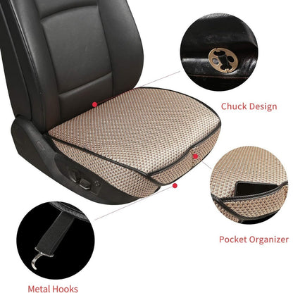 Auto Newer Breathable Universal Four Seasons Car Seat Covers(Gold Beige,1PCS)
