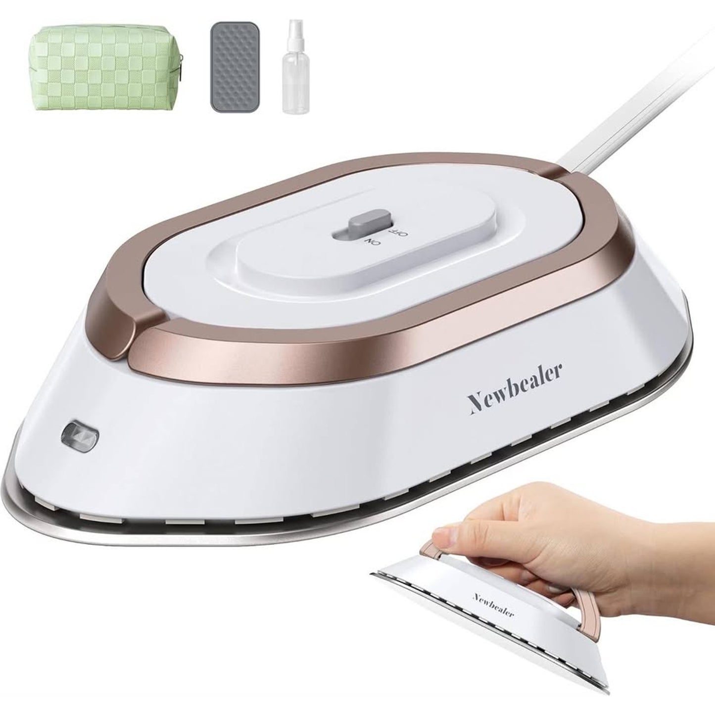 Newbealer Travel Iron With Dual Voltage - 120V/220V Lightweight Dry IronNo Steam