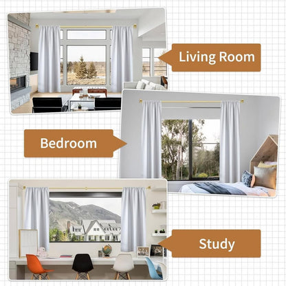 ZYRW Gold Curtain Rods, Room Darkening Rod For Windows 48 To 90 Inches-Gold