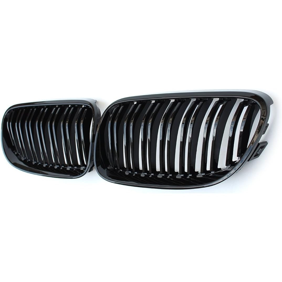X AUTOHAUX Pair Front Kidney Grille Gloss Black For BMW E92 2007-2010 2 Door
