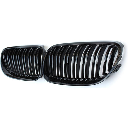 X AUTOHAUX Pair Front Kidney Grille Gloss Black For BMW E92 2007-2010 2 Door