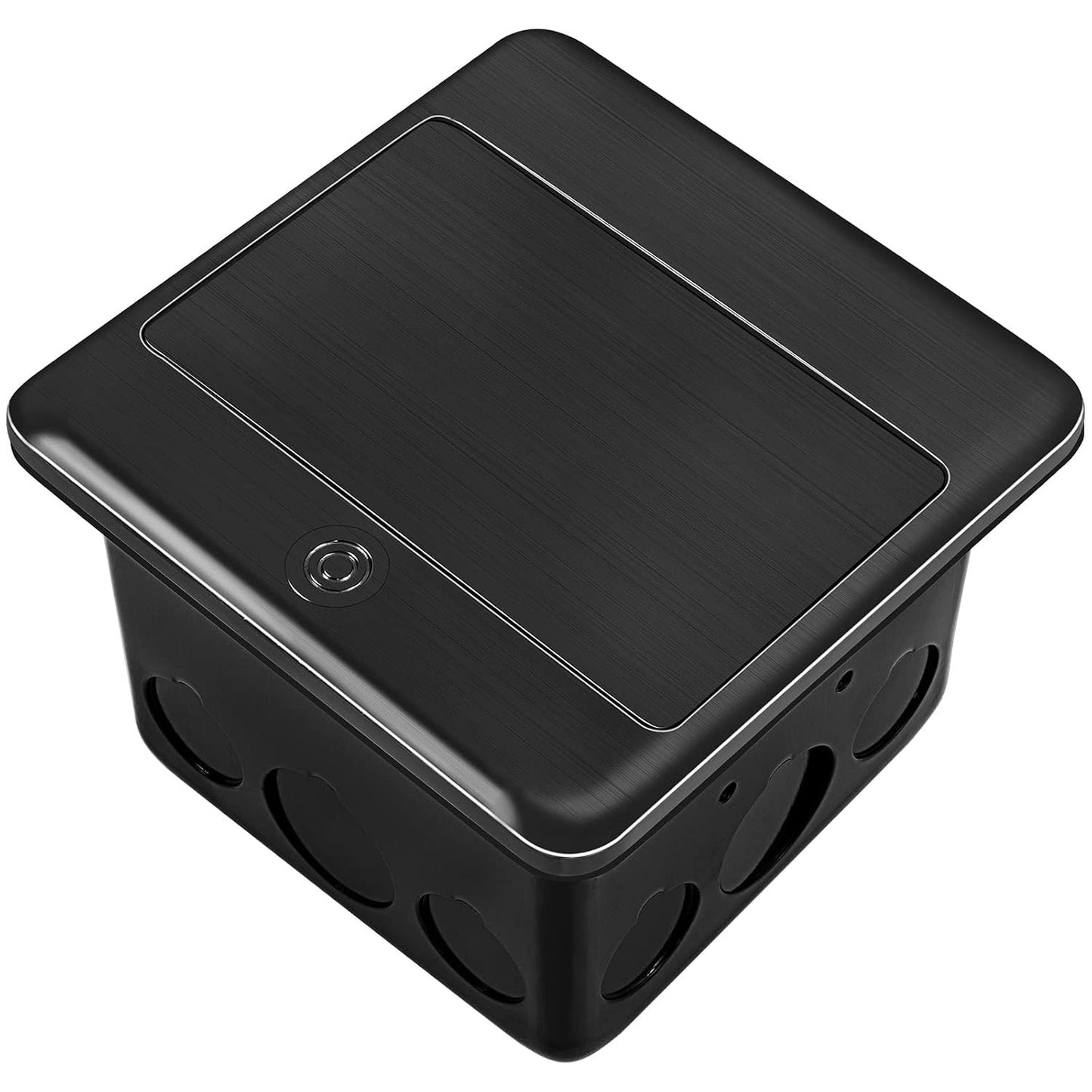 GFCI Pop Up Floor Electrical Outlet Cover Box Kit-Black