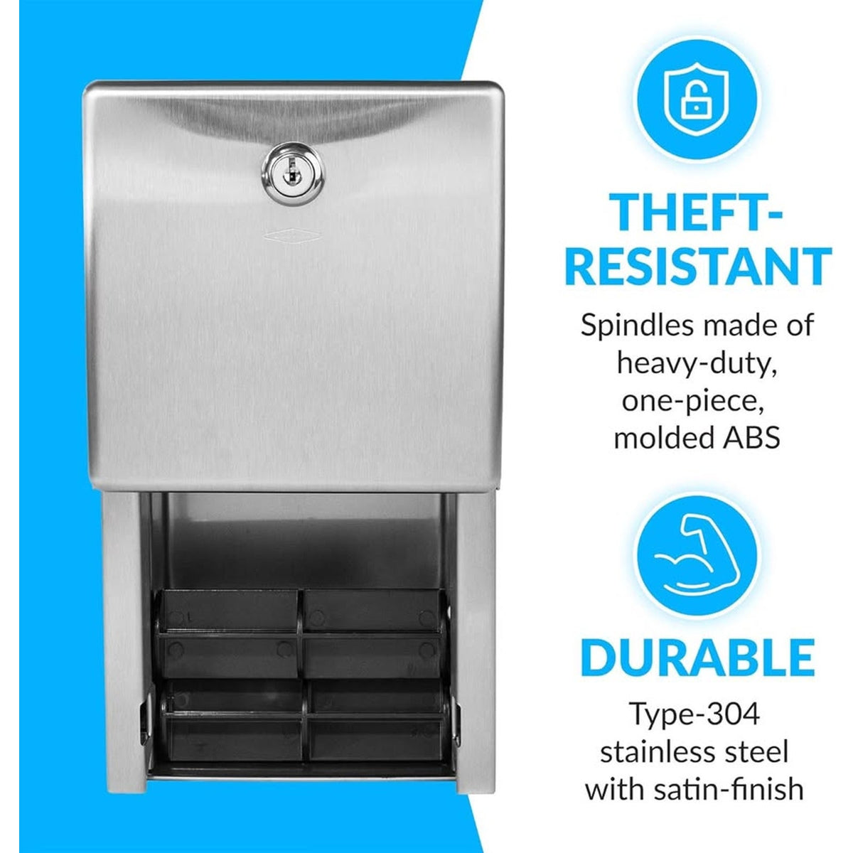 Bobrick Surface-Mounted Multi-Roll Toilet Paper Tissue Dispenser,Stainless Steel