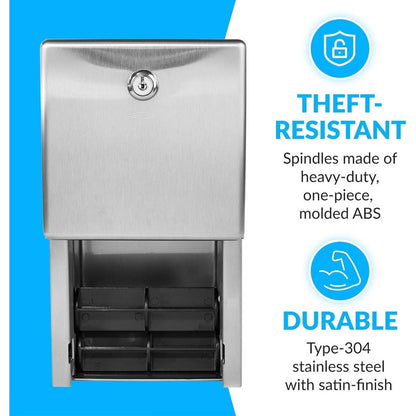 Bobrick Surface-Mounted Multi-Roll Toilet Paper Tissue Dispenser,Stainless Steel
