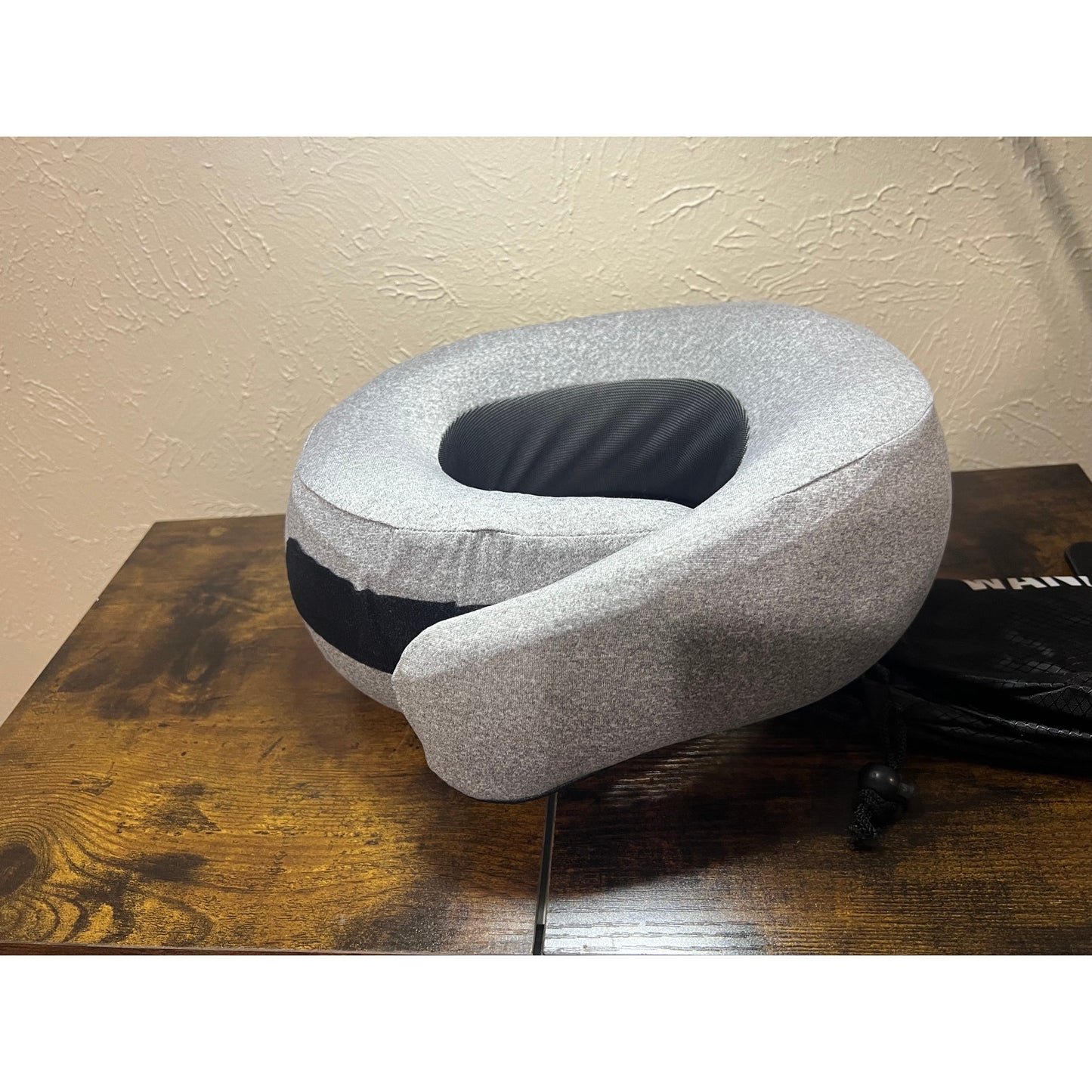 WANDER PLUS Travel Neck Pillow, Pure Memory Foam Neck Pillow For Airplanes-Grey