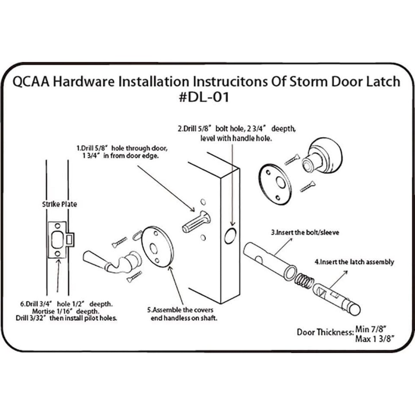 QCAA Solid Brass Storm Door Latch, Oil Rubbed Bronze US10B,Made In Taiwan,1 Pack